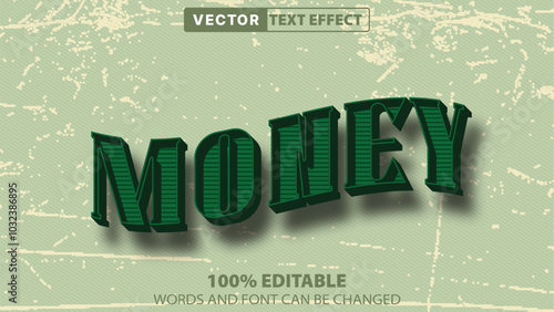 Retro vintage currency text effect editable 70s and 80s text style