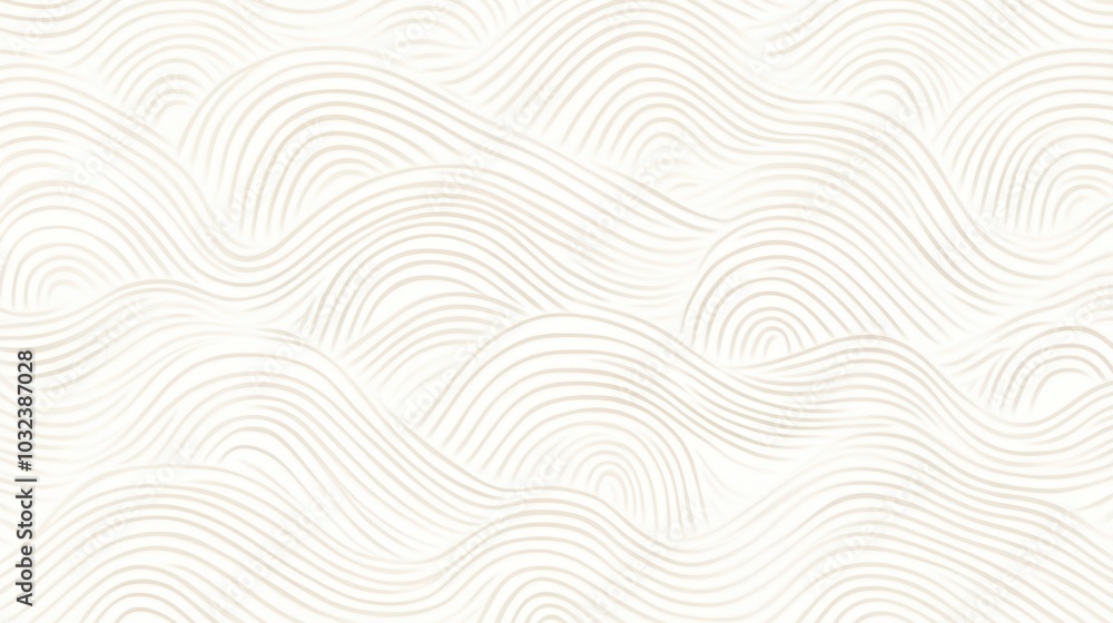 Subtle Wave Patterns in White, a serene arrangement of identical waves on a soft pale background, evoking calm and harmony. Subtle Wave Patterns in White, a serene arrangement of identical waves on a soft pale background, evoking calm and harmony.