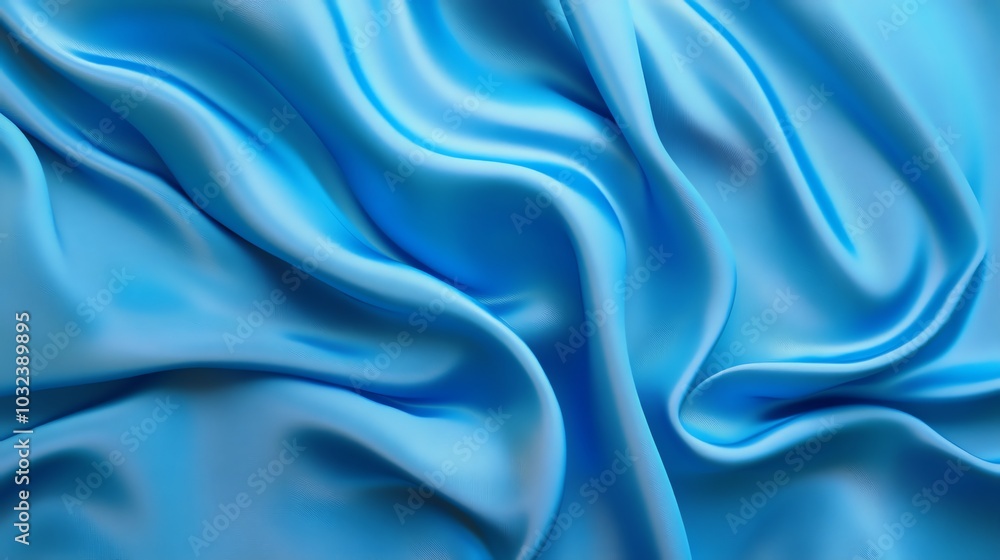 Elegant blue satin drapery with soft, smooth texture, perfect for luxury fashion backdrop Elegant blue satin drapery with soft, smooth texture, perfect for luxury fashion backdrop