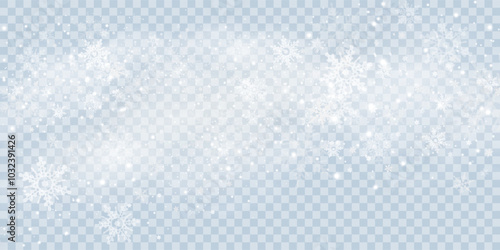 Simple heavy snowflakes design. Wintertime speck freeze shapes. Snowfall weather white blue illustration. Scattered snowflakes december theme. Snow hurricane landscape.	