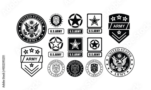Us army vector bundle, Clipart, Silhouette, Vector, icons, illustration, design.