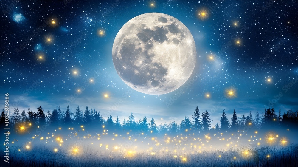 Enchanted Moonlit Forest Alive with Twinkling Fireflies A magical scene of a forest glowing softly under the light of the moon with fireflies dancing and flickering amongst the trees Enchanted Moonlit Forest Alive with Twinkling Fireflies A magical scene of a forest glowing softly under the light of the moon with fireflies dancing and flickering amongst the trees