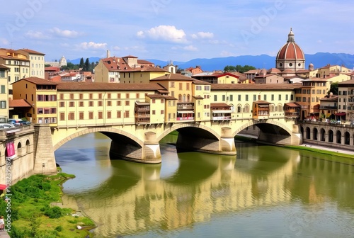 Florence Italy Ponte VecchioMedieval bridge lined with shops spa