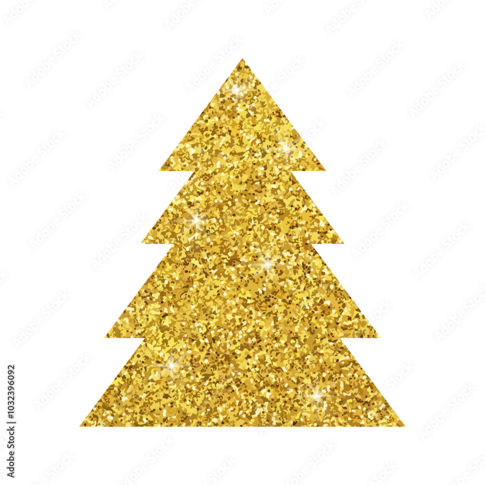 Fototapeta premium Glitter Christmas tree on transparent background