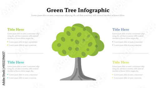 Tree infographic presentation layout fully editable.
