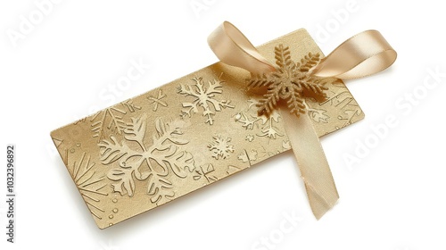 Elegant Gold Christmas Gift Tag with Snowflake