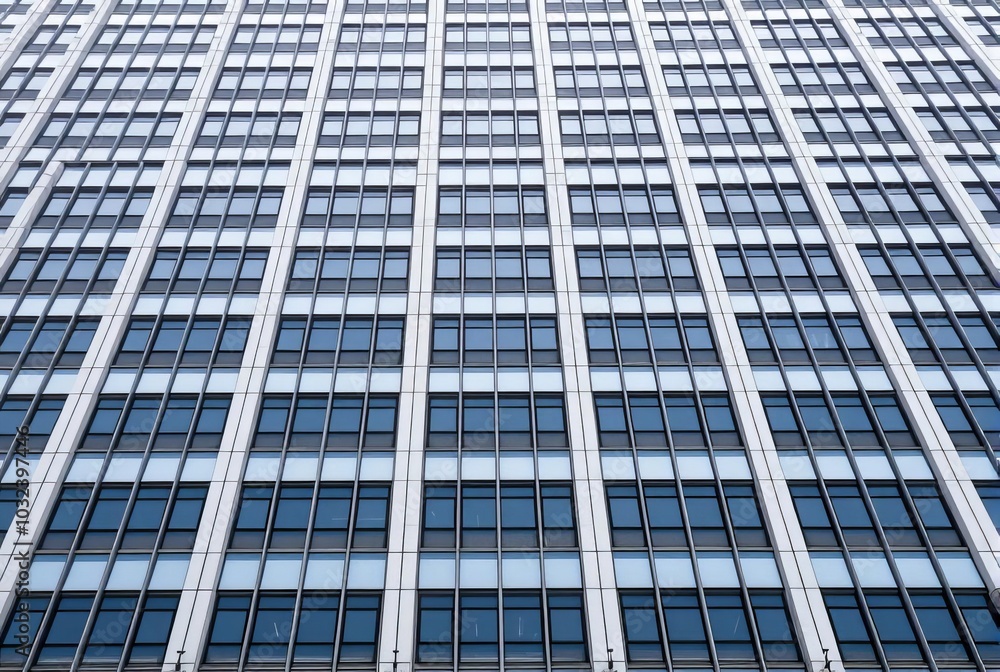 Modern Skyscraper Facade with repetitive window patterns Modern Skyscraper Facade with repetitive window patterns