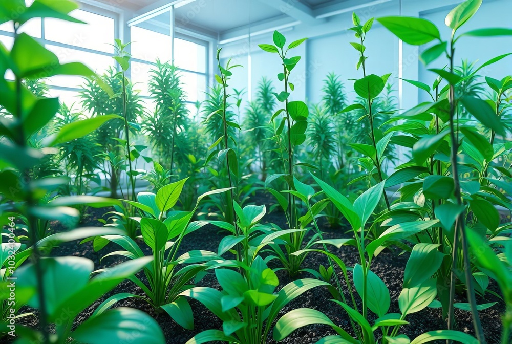 Virtual Reality Garden Holographic robot plants creating a seren Virtual Reality Garden Holographic robot plants creating a seren