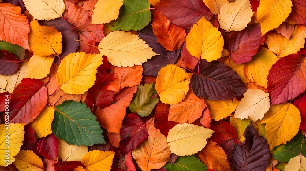 Closeup of Colorful Autumn Leaves Scattered on the Ground Capturing the Vibrant Transitioning of the Fall Season Closeup of Colorful Autumn Leaves Scattered on the Ground Capturing the Vibrant Transitioning of the Fall Season