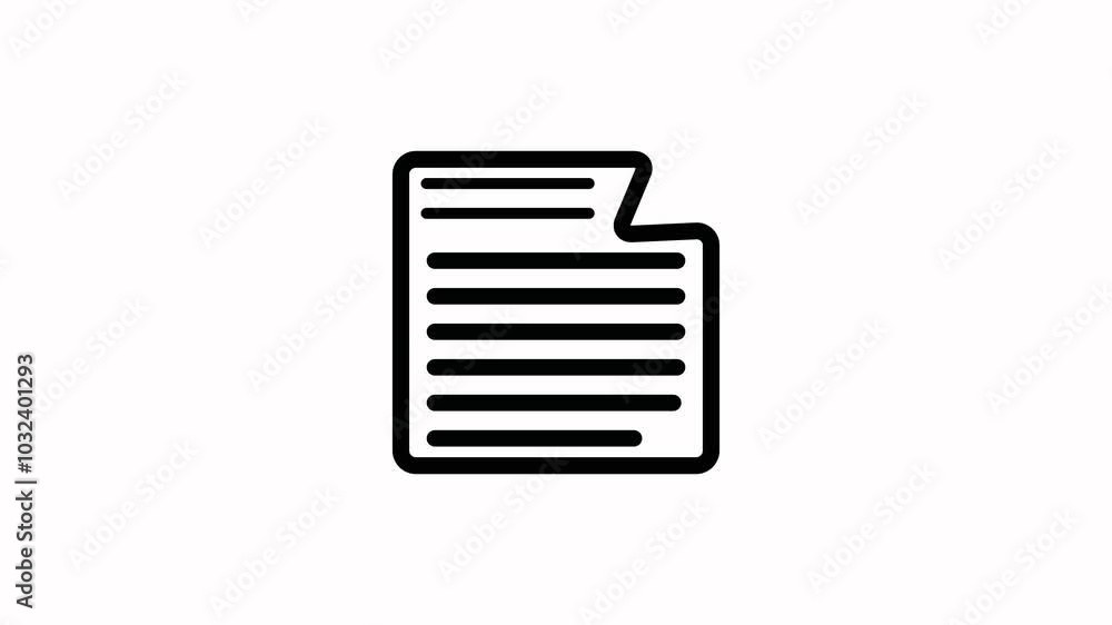 Animated Icon data analytics document notes signature. Questionnaire and survey. Fill blank form. Black illustration on white background. HD video Animated Icon data analytics document notes signature. Questionnaire and survey. Fill blank form. Black illustration on white background. HD video