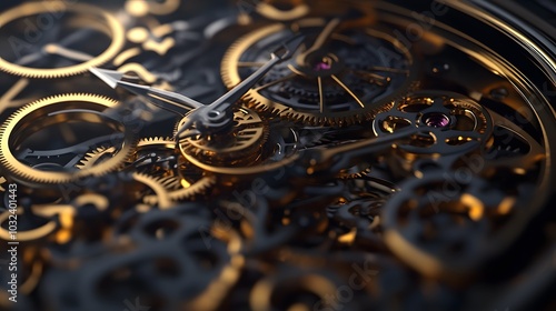 Intricate dismantled mechanical watch with detailed gears and springs on dark background, symbolizing precision and complexity in teardown analysis.