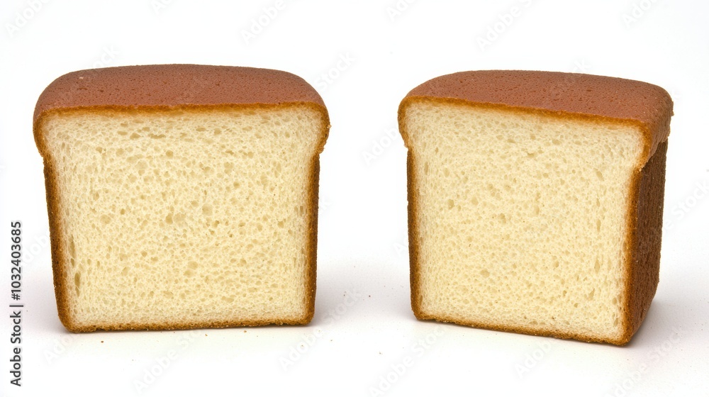 Freshly Sliced Bread Loaves on White Background Freshly Sliced Bread Loaves on White Background