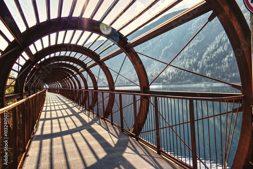 The bridge on the Santa Valburga cycle path. photo