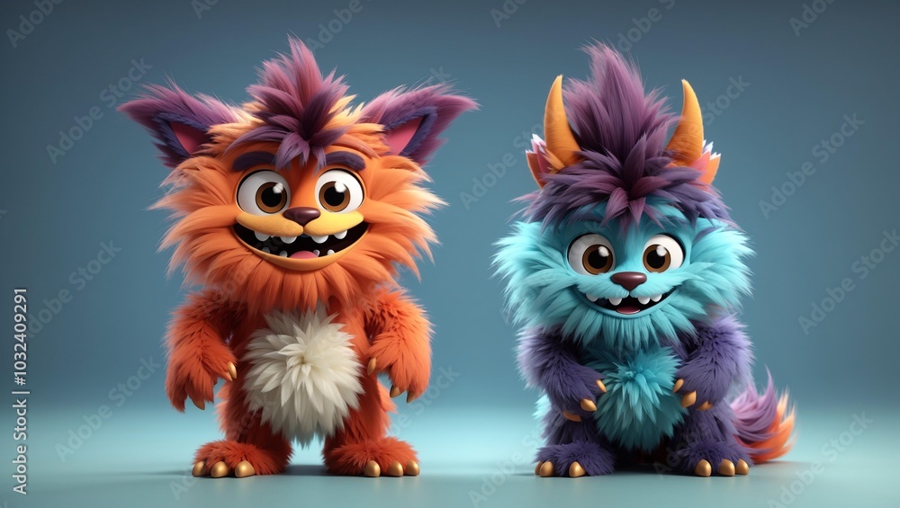 Fluffy Light-Blue Creatures. Fluffy Light-Blue Creatures.