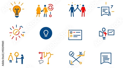 Elegant thin line icons representing the concepts of business networking team building community and connection  Suitable for organizational and company use in digital and print media