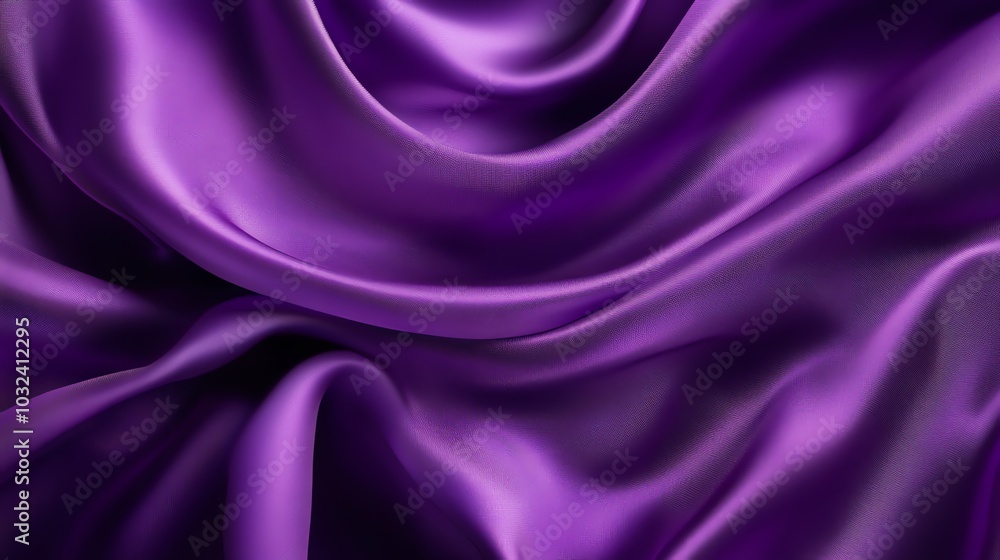 Obraz premium Purple satin backdrop with smooth, flowing curves and a luxurious, silky texture