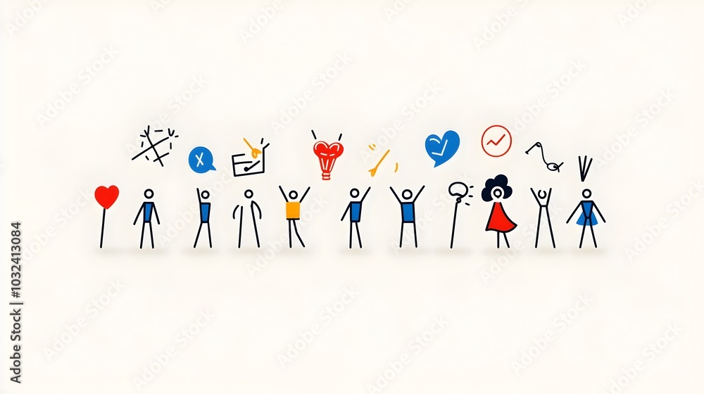 Minimalist depicting a group of people or community members participating in a team or collaborative effort with a sleek modern design using thin lines Minimalist depicting a group of people or community members participating in a team or collaborative effort with a sleek modern design using thin lines