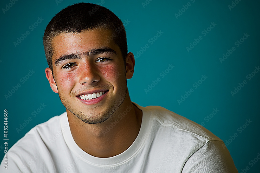 Portrait of smiling white cute teenage boy Portrait of smiling white cute teenage boy