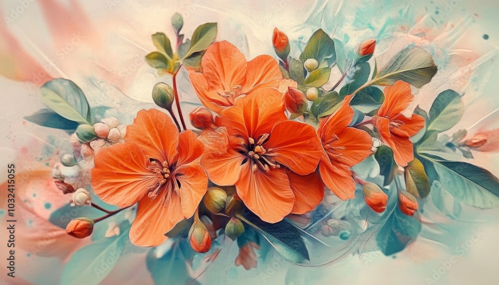 Digital art piece that appears to be bouquet Spring floral background Digital art piece that appears to be bouquet Spring floral background