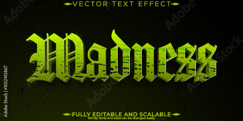 Halloween monster text effect, editable horror and scary text style