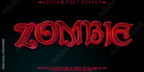 Halloween monster text effect, editable horror and scary text style