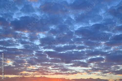 clouds in the sky at sunset, background or image for large format printing, or photo wallpaper