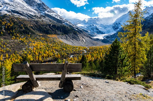 A close-up view of the Morteratsch glacier in autumn, Engadin, Switzerland.
 photo