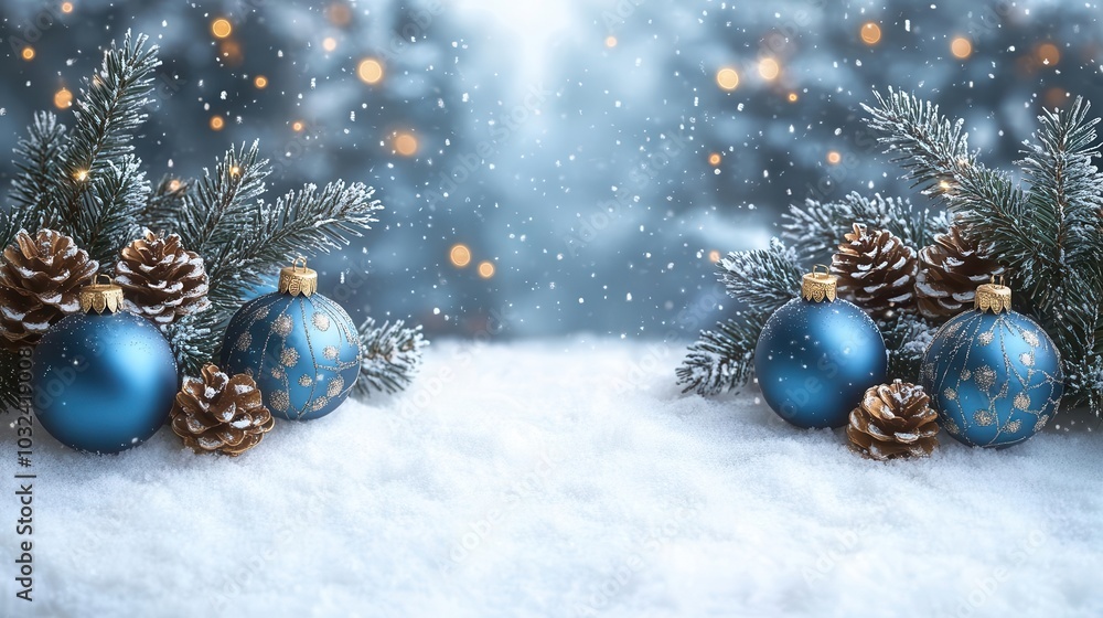 blue and white background adorned with christmas decorations providing ample space for festive messages perfect for banners and holiday promotions radiating seasonal cheer blue and white background adorned with christmas decorations providing ample space for festive messages perfect for banners and holiday promotions radiating seasonal cheer