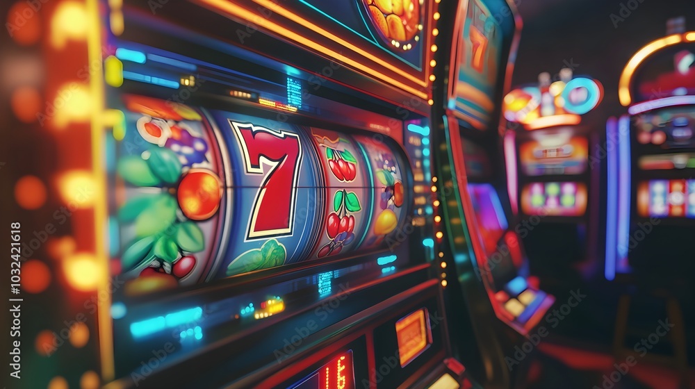 Vivid 3D Render of Colorful Slot Machine and Reels Vivid 3D Render of Colorful Slot Machine and Reels