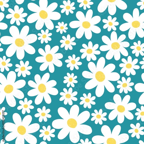 seamless pattern with flowers on a light blue background for wrapping paper, scrapbooking, textile, packaging.