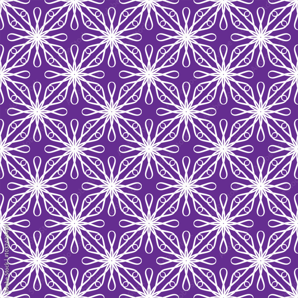 White abstract flower on lilac seamless pattern White abstract flower on lilac seamless pattern