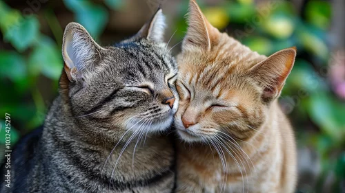 Obraz Zwei Katzen schmusen 