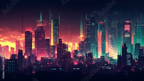 A futuristic cityscape where all the streetlights are being turned off in sequence,creating a cascading wave of darkness across the iconic skyline.