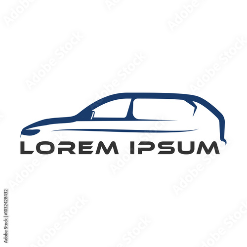 Simple Minimalist Van or Minivan Crossover SUV Car Line Logo Icon Symbol Design