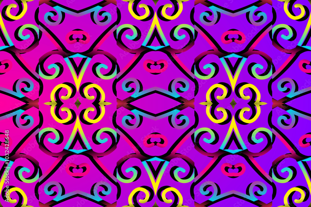 colourful gradient line art pattern of indonesian culture traditional tenun batik ethnic dayak ornament for wallpaper ads background colourful gradient line art pattern of indonesian culture traditional tenun batik ethnic dayak ornament for wallpaper ads background