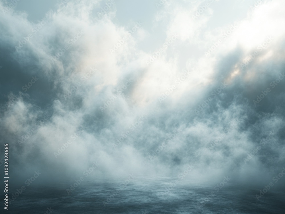 Cloudy sky in the middle of the ocean, soft, foggy gray texture Cloudy sky in the middle of the ocean, soft, foggy gray texture