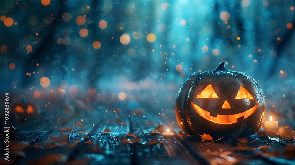 Fototapeta premium Halloween festival background with pumpkins Created with Generative AI technology.