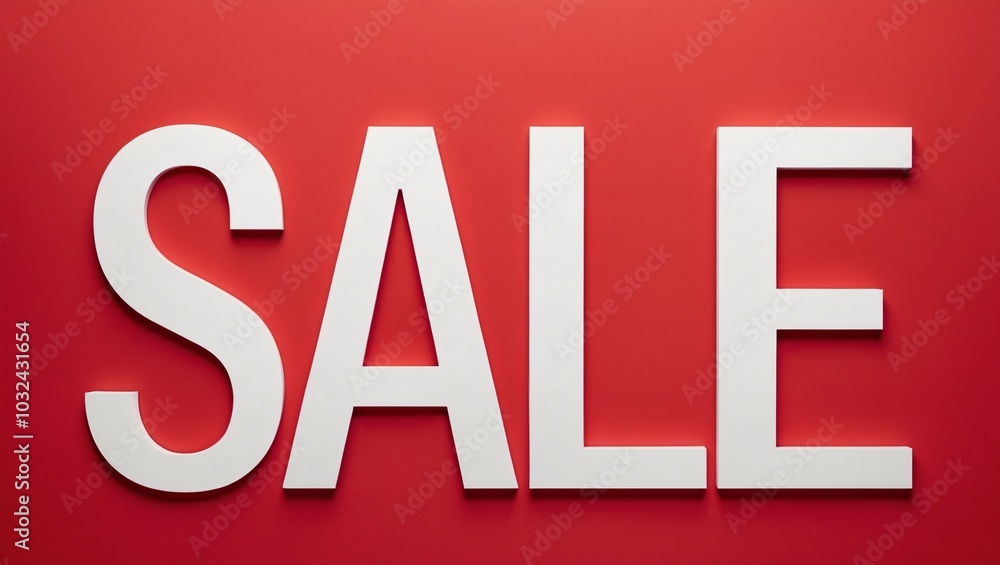 Bold Sale Sign Display on Red Background Bold Sale Sign Display on Red Background