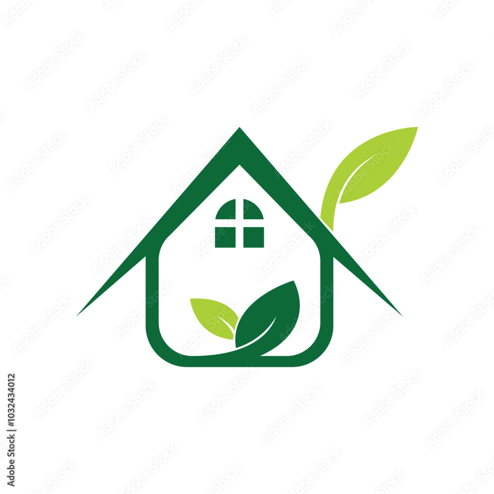 Leaf house logo design vector, eco friendly house Leaf house logo design vector, eco friendly house