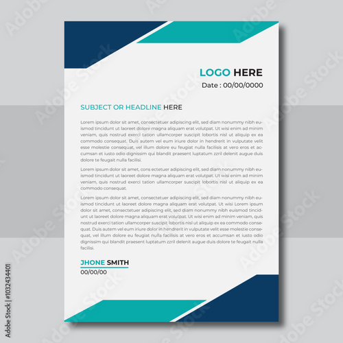 modern corporate letterhead template design