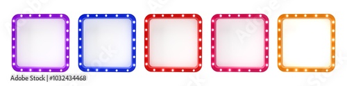 Canvas Print set of casino light bulb led frame 3d render