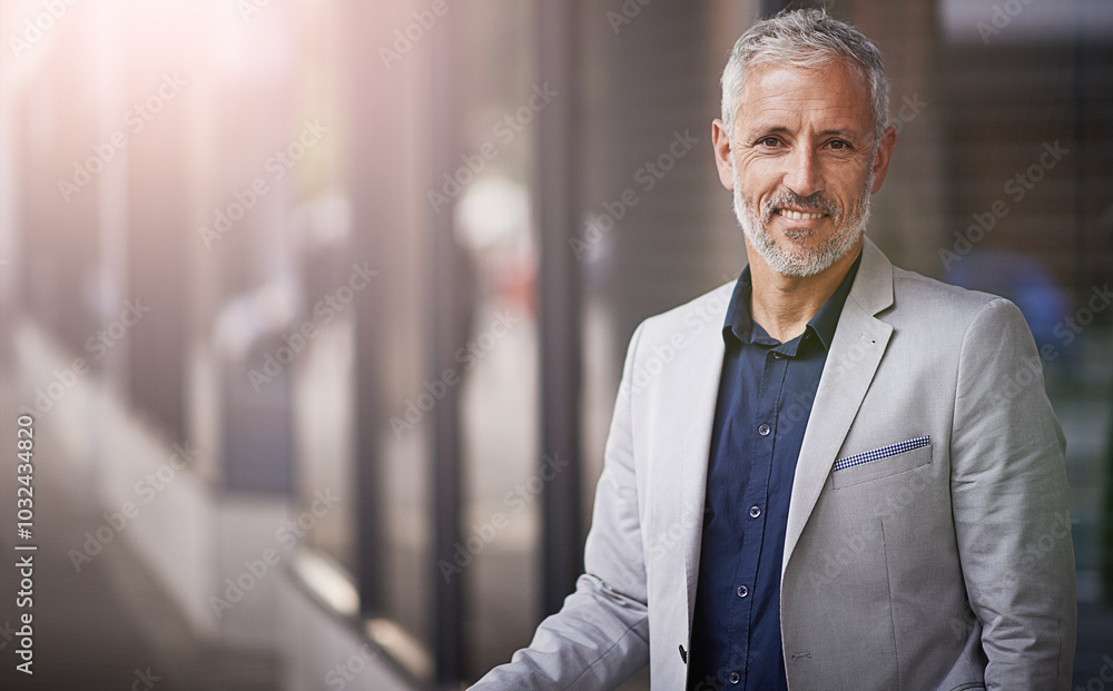 Mature businessman, smile and portrait in street for survey, assessment or check infrastructure in metro. Person, architect and urban planner on sidewalk for inspection of buildings in Germany Mature businessman, smile and portrait in street for survey, assessment or check infrastructure in metro. Person, architect and urban planner on sidewalk for inspection of buildings in Germany