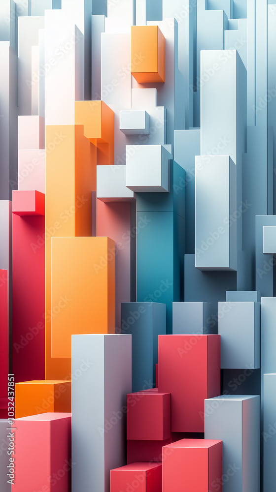 3D geometric shapes, cuboid, boxes, prism, Colorful 3D Block Pattern 3D geometric shapes, cuboid, boxes, prism, Colorful 3D Block Pattern