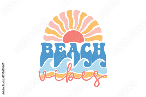 Beach vibes, Boho Summer Quote SVG T Shirt Design