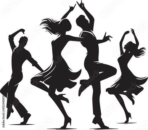 Silhouette of people dancing