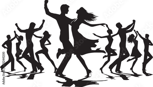 Silhouette of people dancing