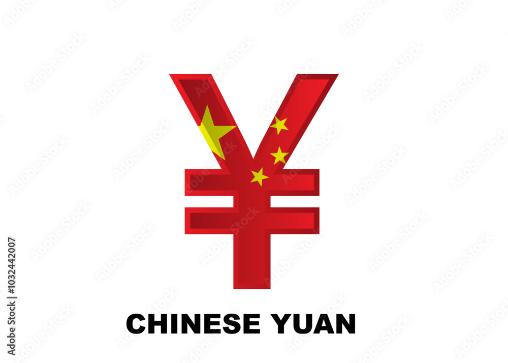 Fototapeta premium chinese yuan currency isolated on white background for logo icon web graphic. vector illustration.