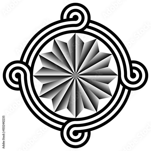 celtic knot georgian style isolated on white background logo tattoo icon. vector illustration.