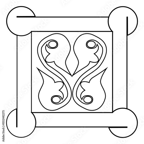 celtic knot georgian style isolated on white background logo tattoo icon. vector illustration.