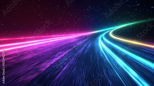 Neon Lights Speeding Through the Universe